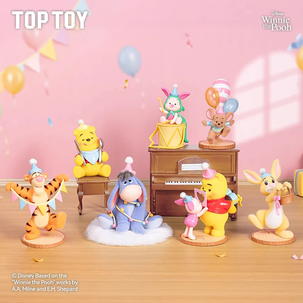 

Winnie The Pooh Fun Party Series Figure Blind Box Anime Peripherals Doll Model Cute Desktop Ornament Trendy Mystery Bag Toy Gift