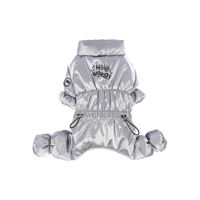 

Puppy dog autumn and winter four-legged cotton clothes, scarf cool shiny cotton clothes to keep pets warm