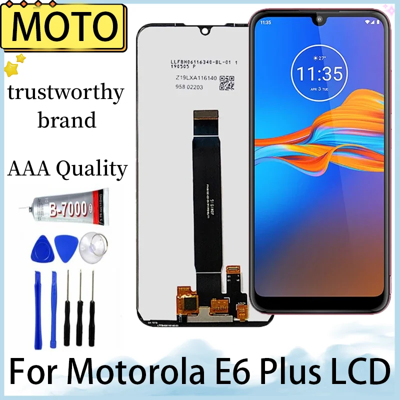 

100% протестированный 6,1 "IPS для Motorola Moto E6 Plus ЖК-дисплей, сенсорный экран, дигитайзер в сборе, замена для Moto E6 Plus LCD