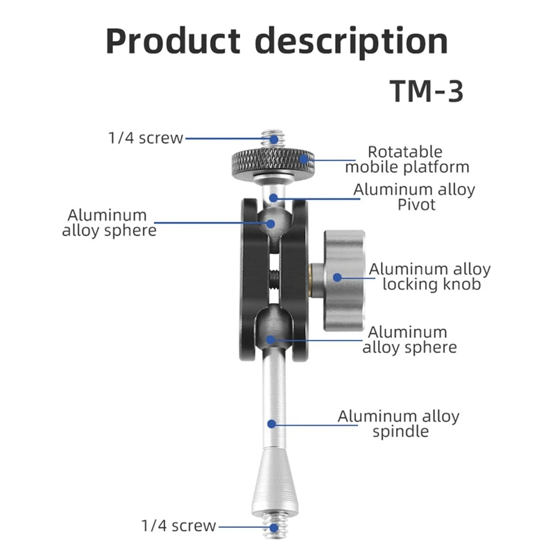 Universal Adjustable Magic Arm Bracket Clamp Mount 1/4 Thread Adapter For DSLR Cameras TM-4
