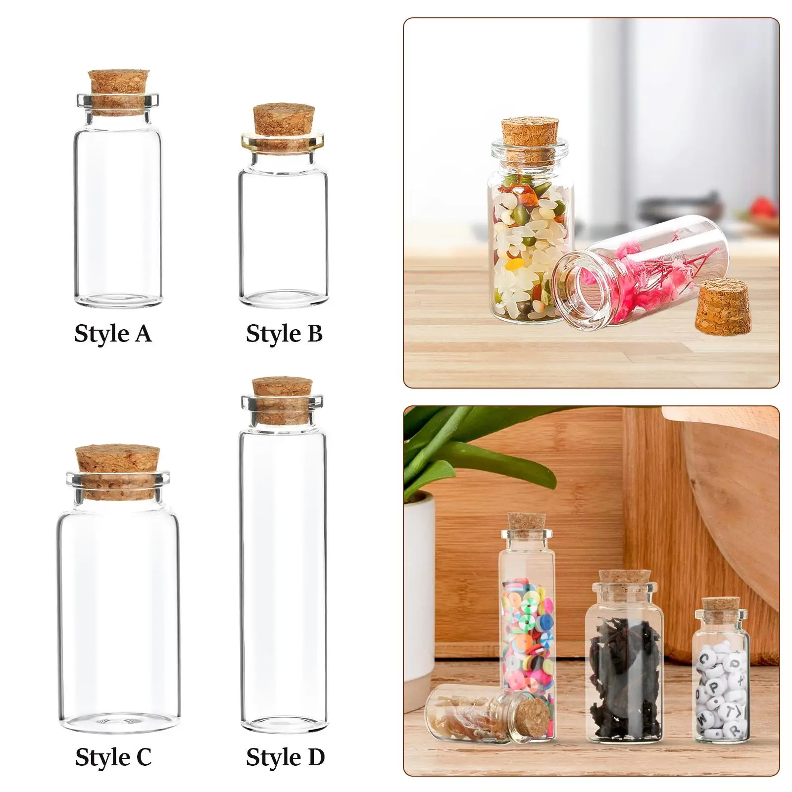 Empty Glass Bottles with Cork Stoppers Mini Vials for DIY Wedding Favors Home Decor Clear Storage Jars