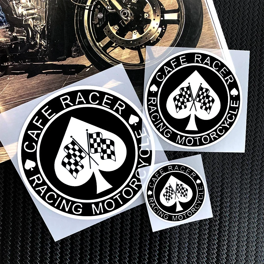 Cafe Racer Durable Moto Vinyl Stickers Simple Decor For Scooter Bike Car Tank Helmet Fit YAMAHA MT07 Z900 Honda Forza 125