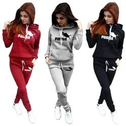 Woman Tracksuit Two Piece Set Winter Warm Hoodies+Pants Pullovers Sweatshirts Female Jogging Woman Clothing Sports Suit Outfits