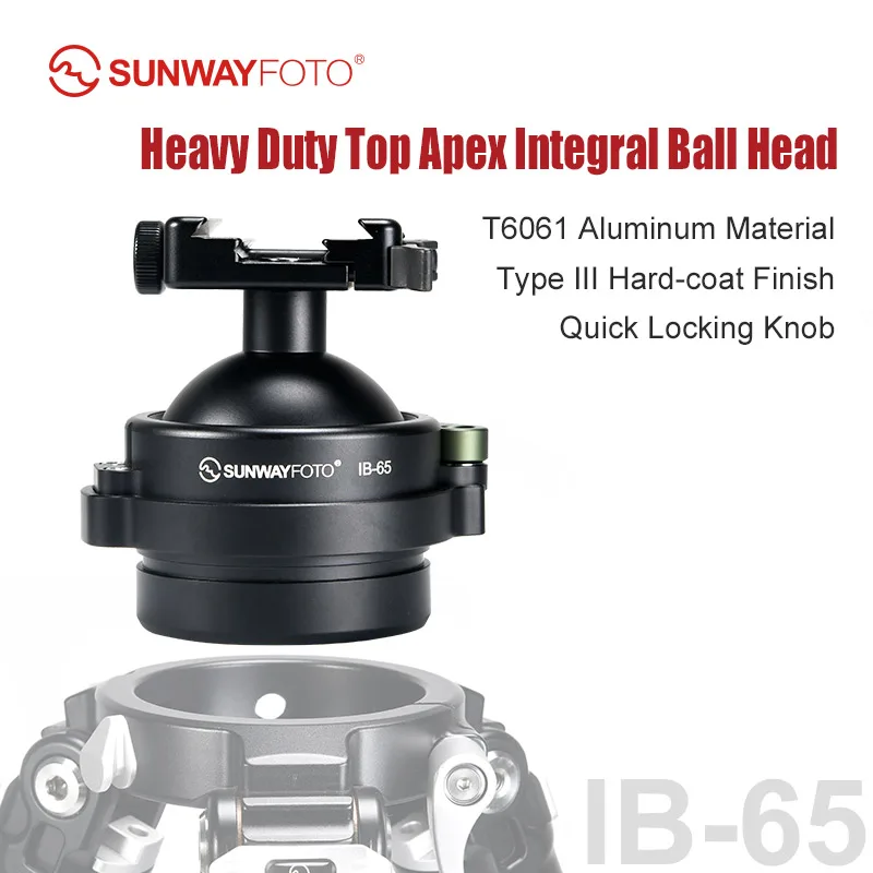SUNWAYFOTO IB-65 65mm Heavy Duty Tipod Ball Head to 75mm Bowl Adapter with Picatinny Nato/Arca Swiss Clamp Load 66lbs(30KG)