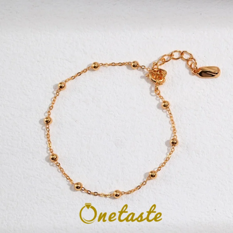 

Минималистичный модный браслет из стерлингового серебра 925 пробы с маленькими сферическими звеньями, тонкий, легкий, изящный, для женщин, в подарок