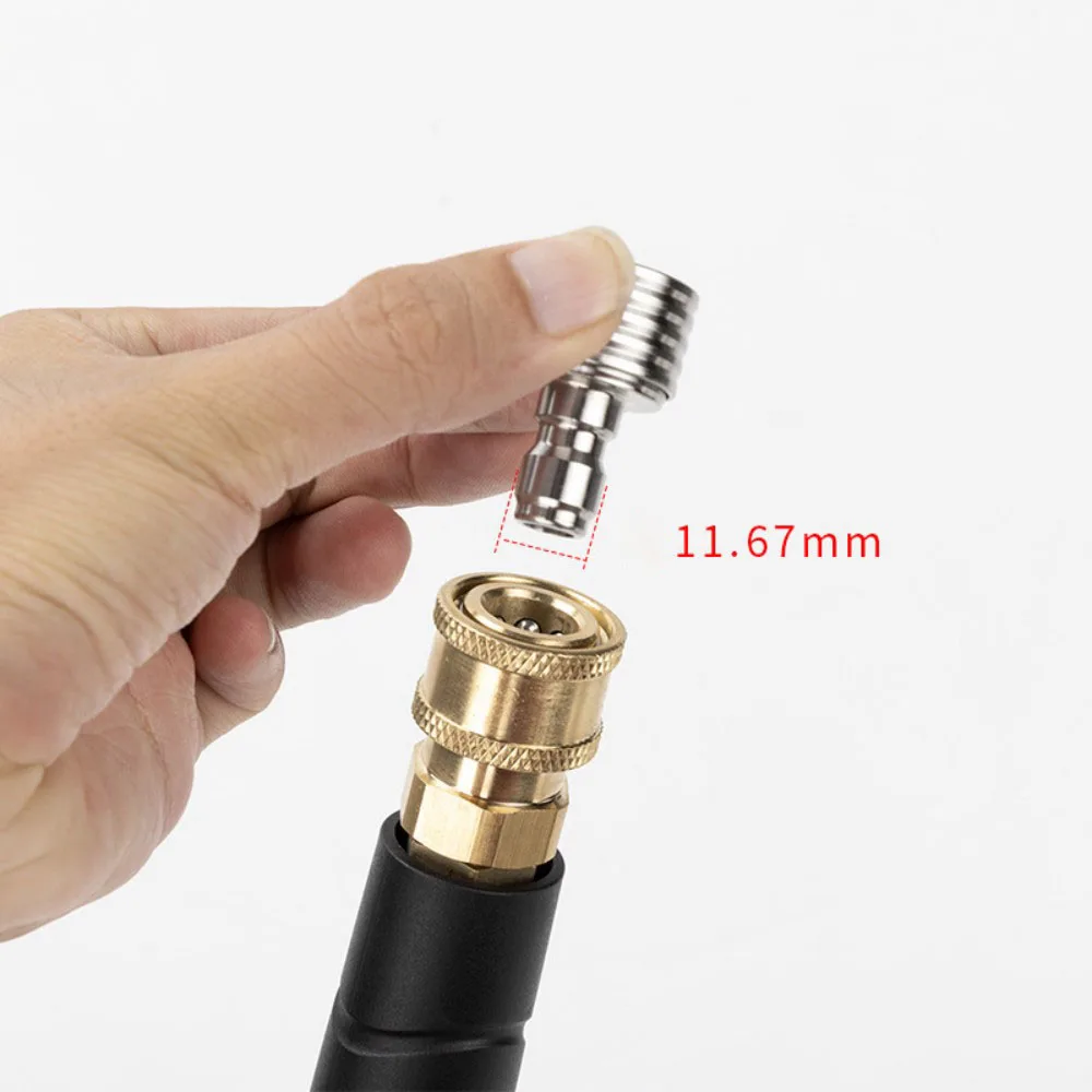 High Pressure Water Gun Interface Washing Nozzle Stainless Steel Shower Blades 1/4 Quick Connect Wash Cars Garden Urban Tool image 4