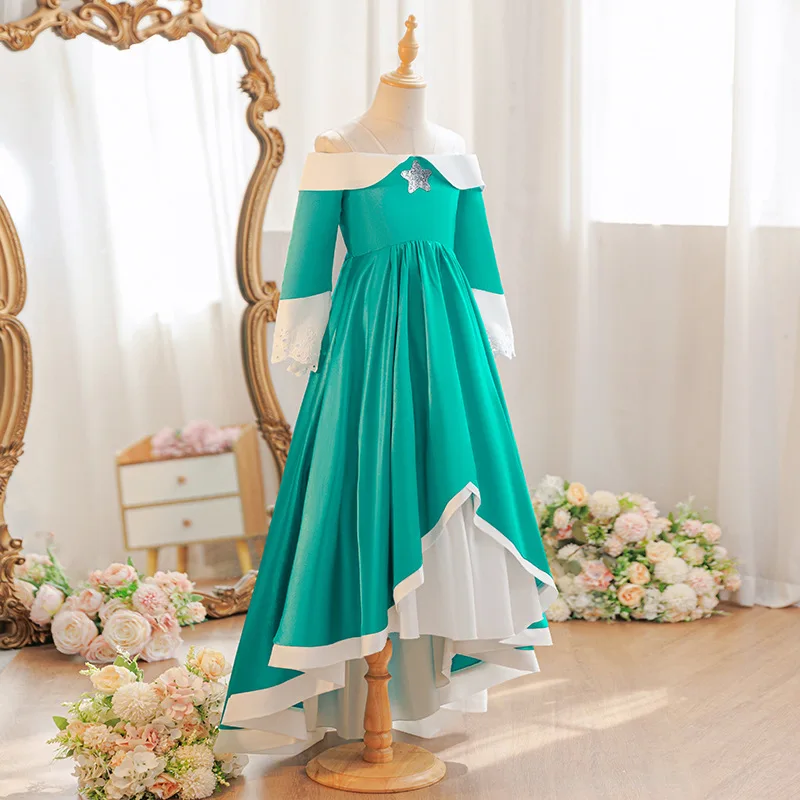 Peach Princess Costume For Girls Rosalina Princess Dress Kids Cosplay Halloween Carnival Birthday Party Dress For 3-10 years