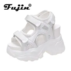 Fujin 10.5cm High Heel Platform Sandals for Women Chunky Wedge Slides Slippers Women Summer Shoes Casual Sandals Zapatos Mujer