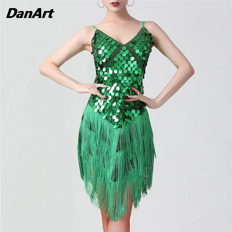 

2024 New Latin dance costumes Women Sequin Tassels Dance Dress Lady Performance Competition Dress Girl's Sexy Bar Stage Dress