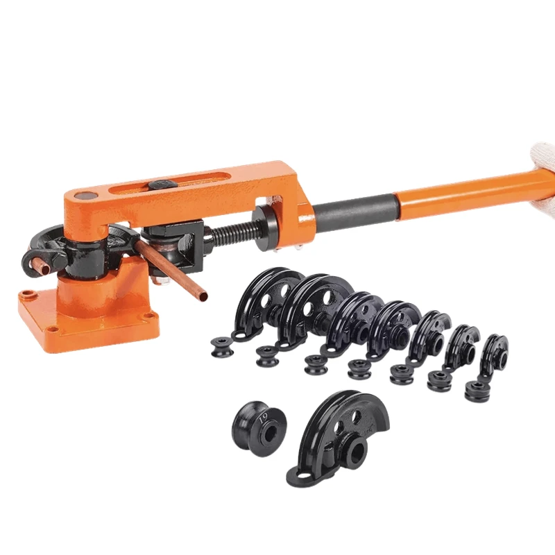 Manual 180 Degree U Shaped Copper Thickness 0.8-2.0mm 7 Dies Steel Tube Bending Tool 10mm-25mm Pipe Bender Machine for Tubing