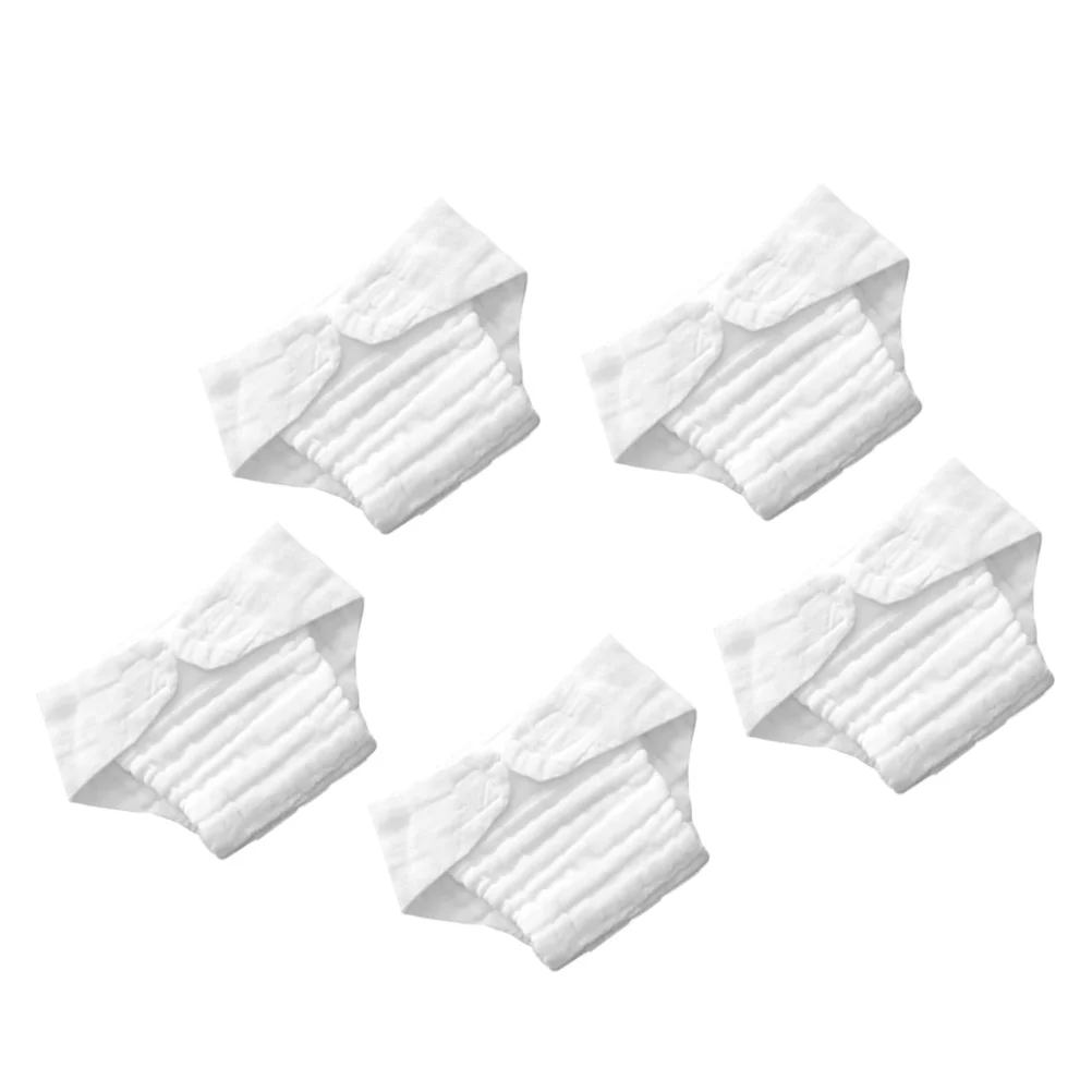 Coussinets à couches en coton blanc, 5 pièces, lavables, réutilisables, doux, pour bébé, doublures de couches en tissu absorbant pour nouveau-nés et tout-petits