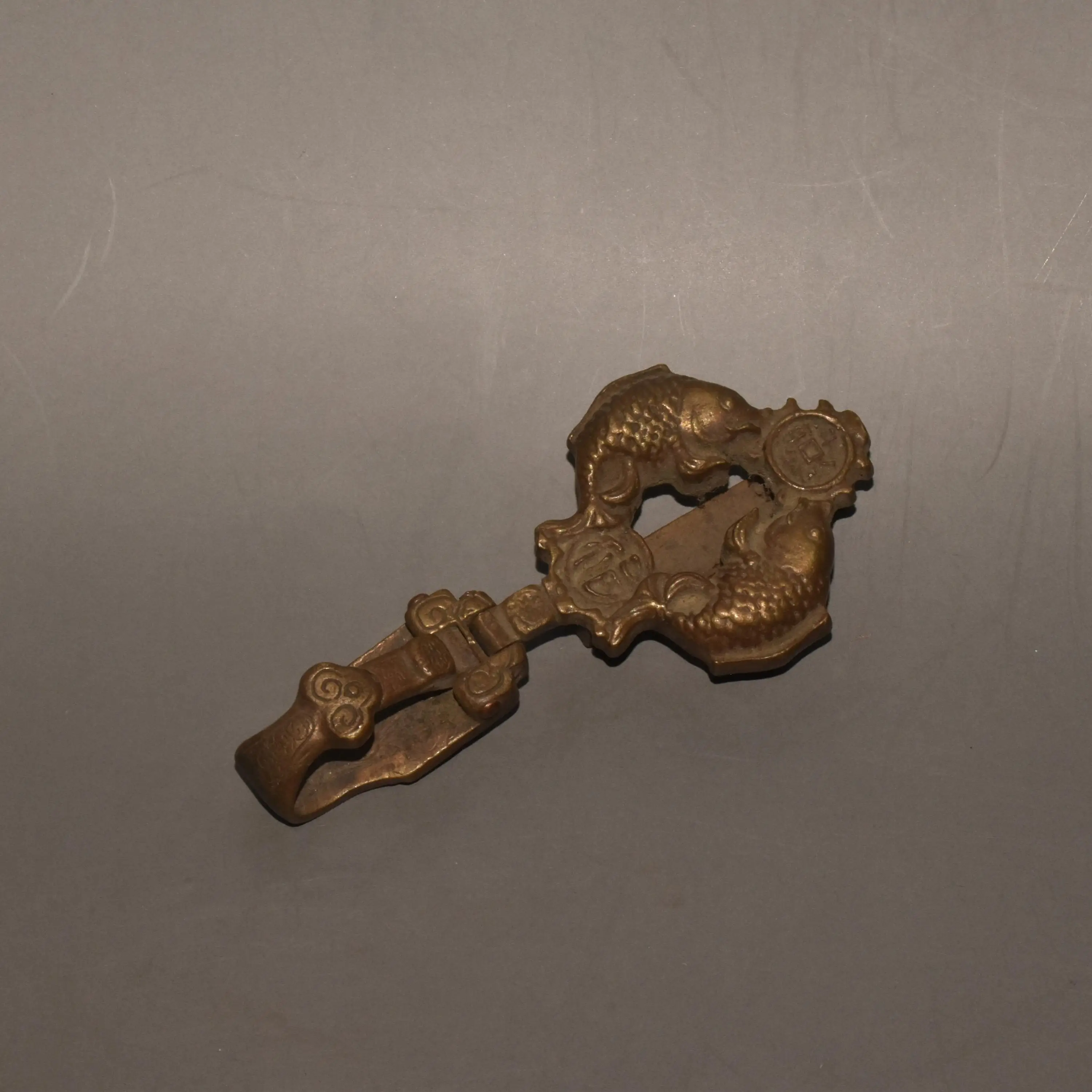 China retro pure copper Pisces belt buckle ornaments