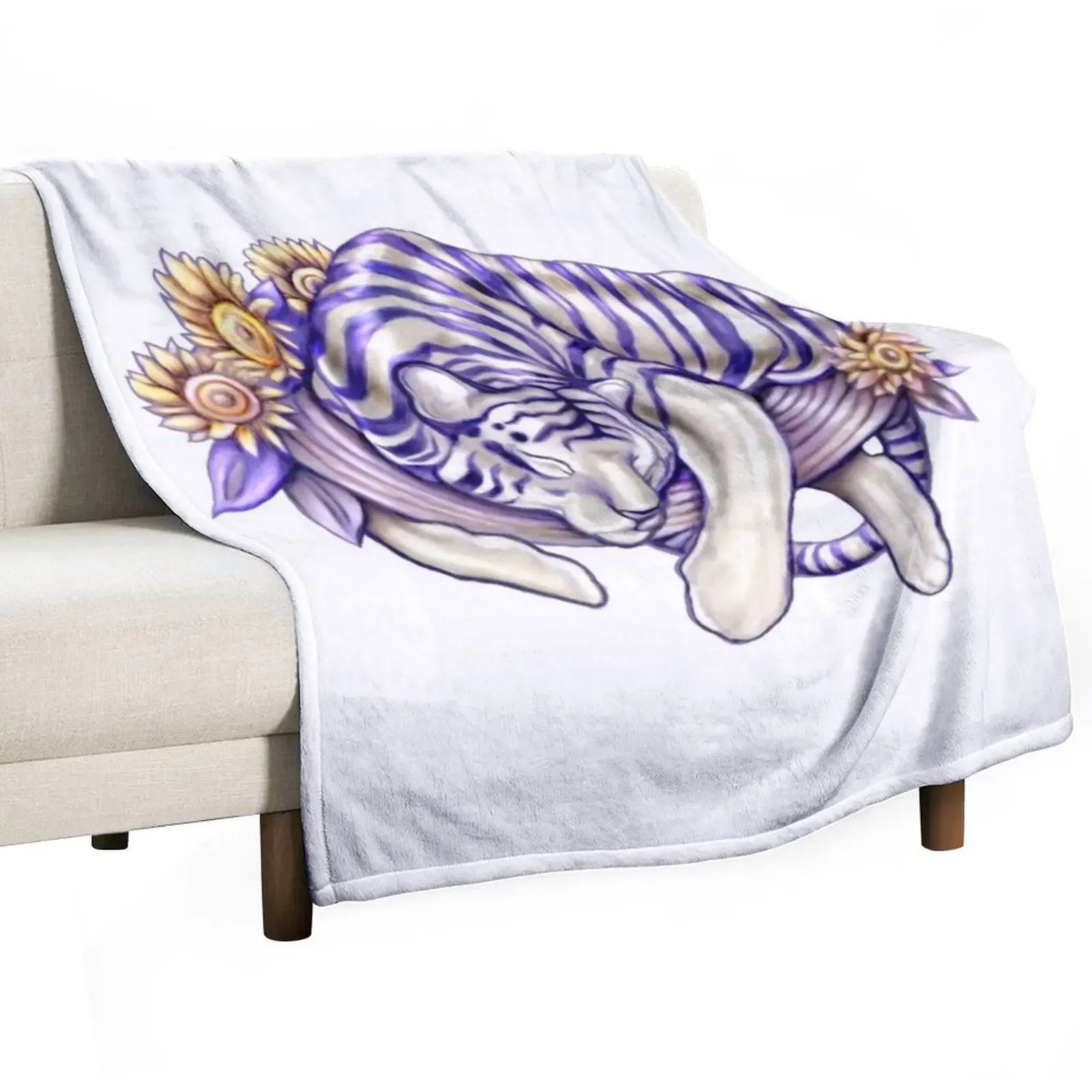 

Sleeping Tiger Design Throw Blanket Polar Kid'S Bed Fashionable Blankets