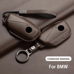 Leather Car Remote Key Case Cover Shell For BMW 7 Series G70 G09 XM U06 G81 M3 2023 i7 X7 G07 LCI iX I20 X1 U11 Protector Fob