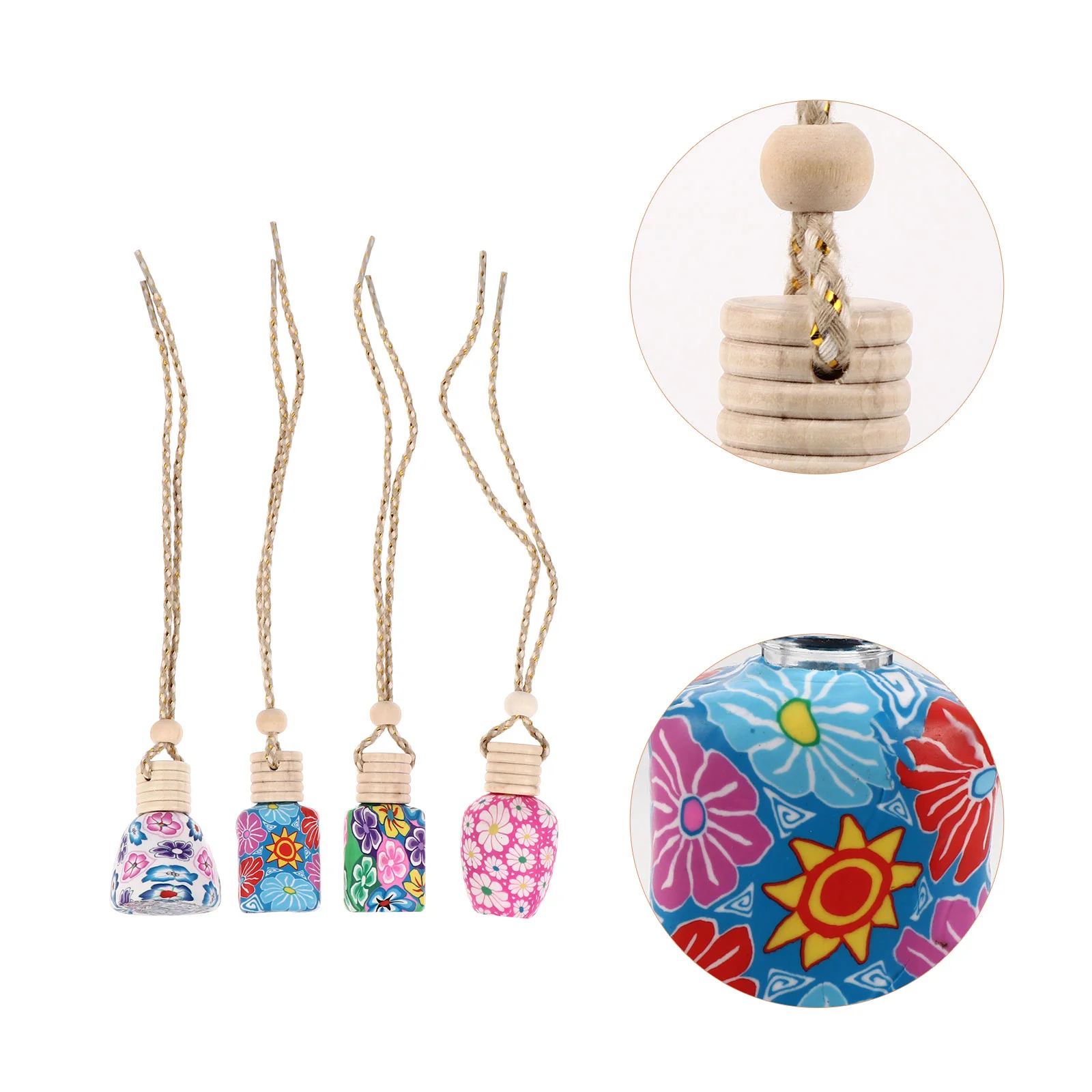 8 Pcs Soft Clay Car Bottle Stylish Decoration Pendants Accessories Beautiful Aroma Hanging Perfume Delicate Adornment