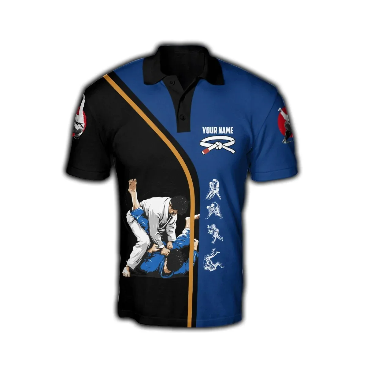 Customized Name Jiu Jitsu 3D All Over Printed Fashion Polo Shirt Men Short Sleeve Summer T-shirt Gift For Jiu Jitsu player POP08 view 4