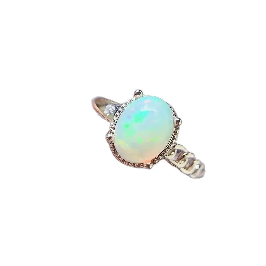 SHILOVEM 925 sterling silver real Natural opal rings classic fine Jewelry  women party gift  wholesale 7*9mm  lj070901ago