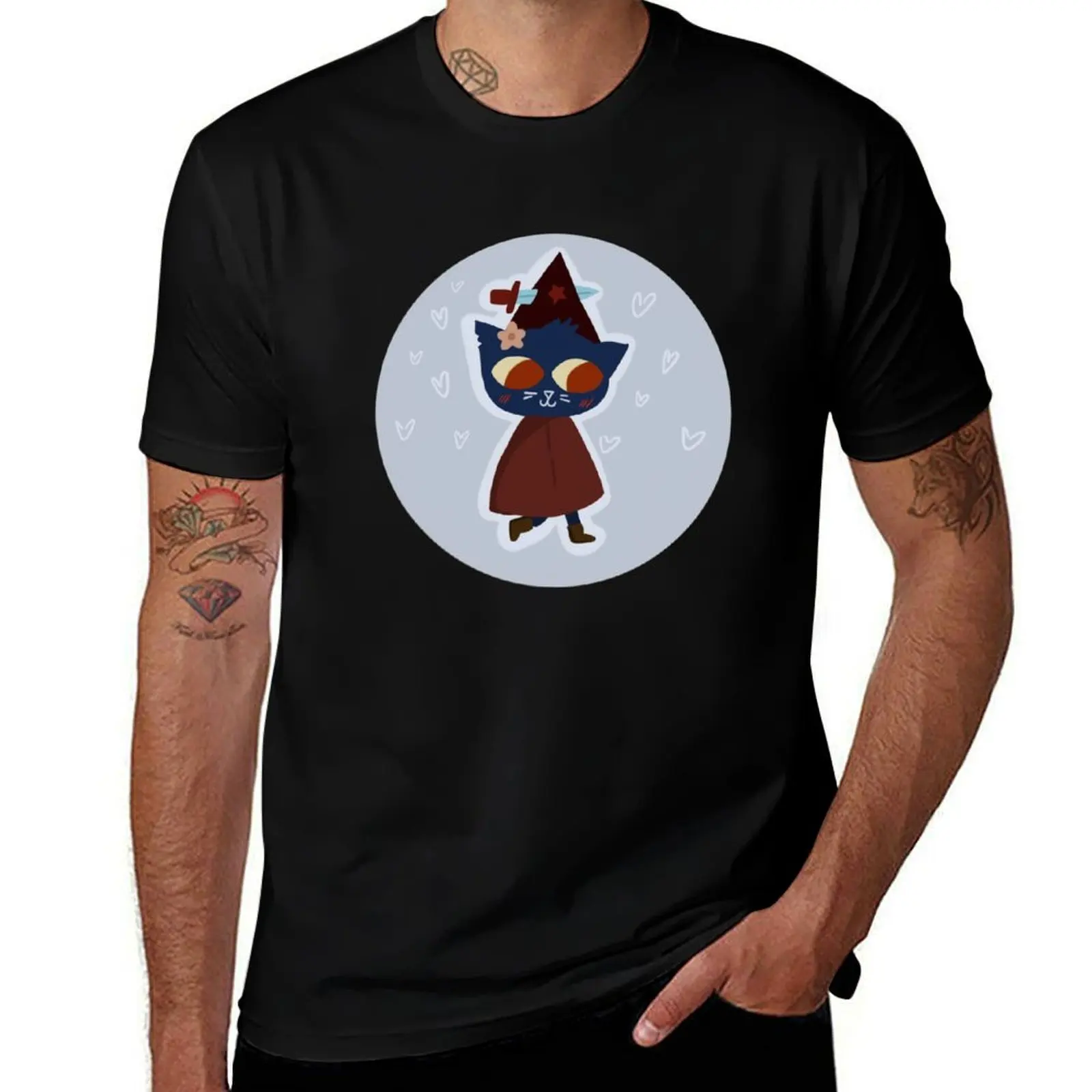 

witchdagger mae borowski night in the woods with flower and witch hat & costume T-Shirt Holiday Simple Tee Shirt