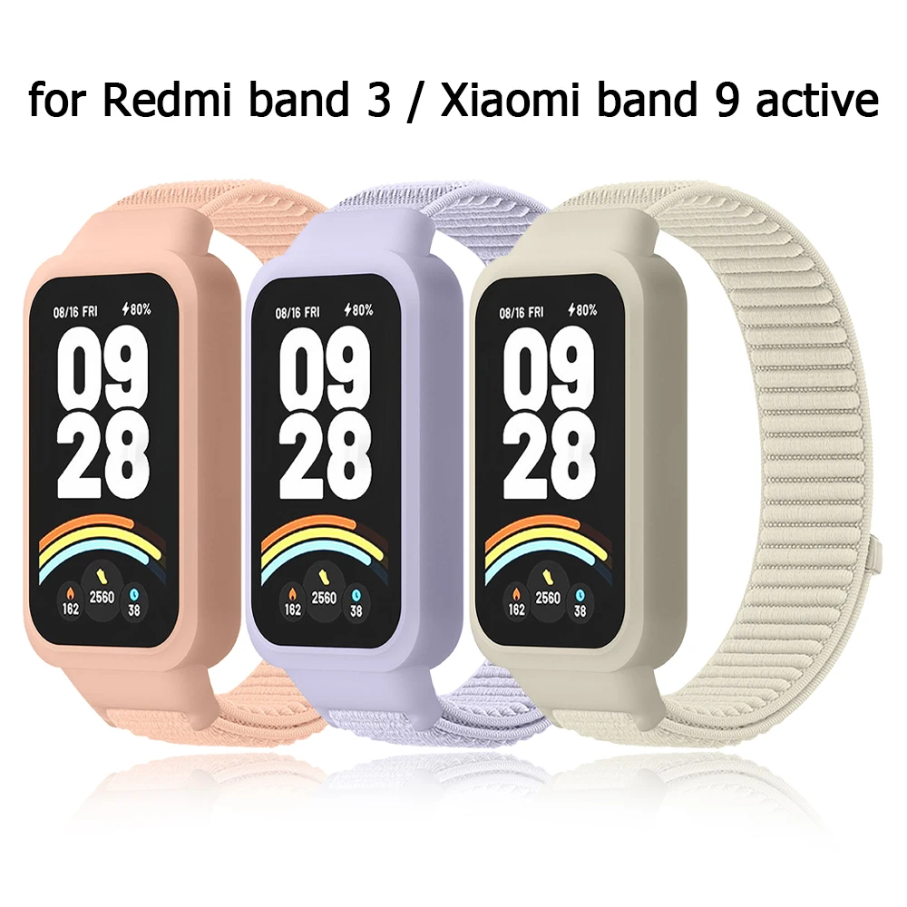 Stoffarmband für Redmi Band 3/Xiaomi Smart Band 9 Active Smartwatch Armband Correa Nylon Sport Loop für Xiaomi Band 9 Active