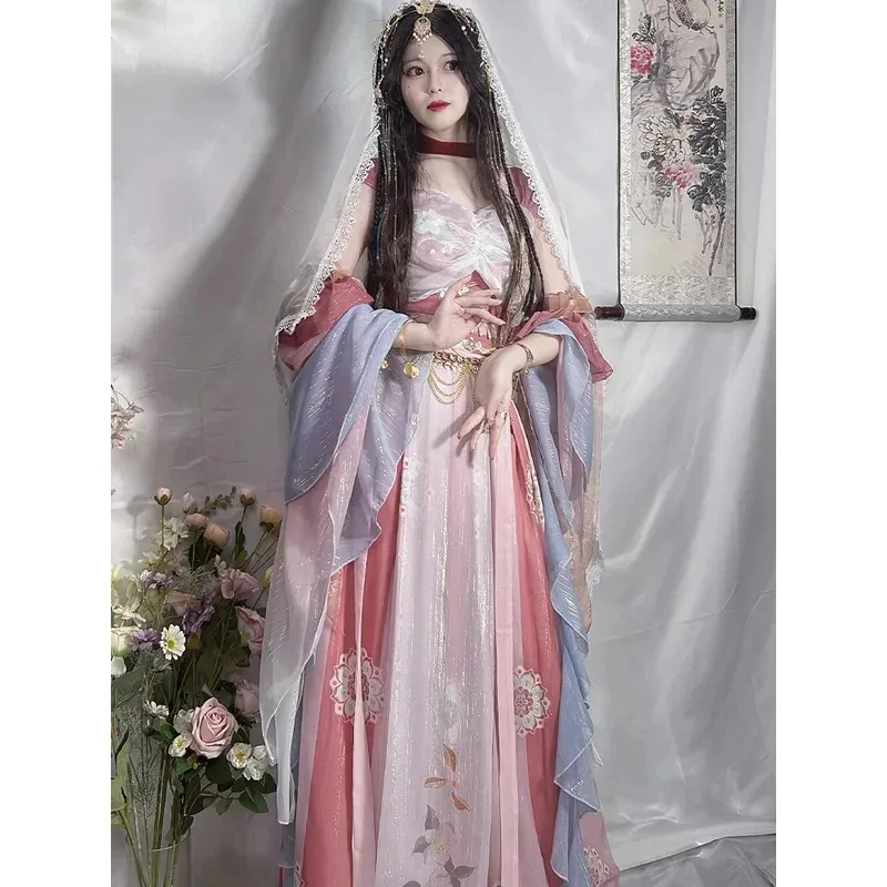 2025 11 جديد Hanfu أنثى Feitian هان عنصر سحر غريب المنطقة الغربية الأميرة ملابس أداء الرقص الكلاسيكي