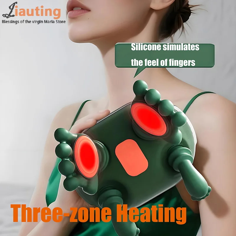 مدلك الرقبة مع محاكاة اليد الحقيقية اللاسلكية المحمولة مدلك الرقبة والظهر 4D تصميم تدليك العجن لتخفيف الآلام