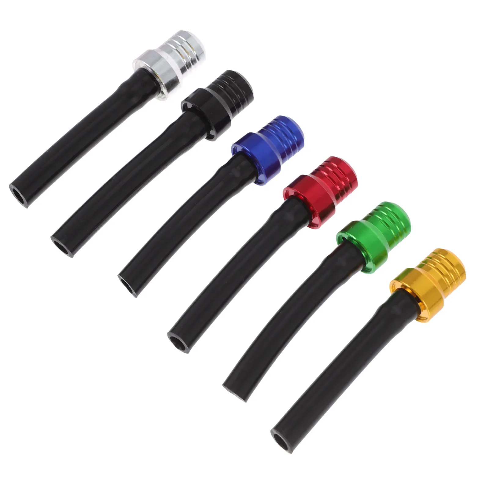 

6Pcs Universal Motorcycle Tank Breather Hose Caps Fuel Tank Vent Caps with One Way Air Flow Valve for Pressure Release Atv Gas