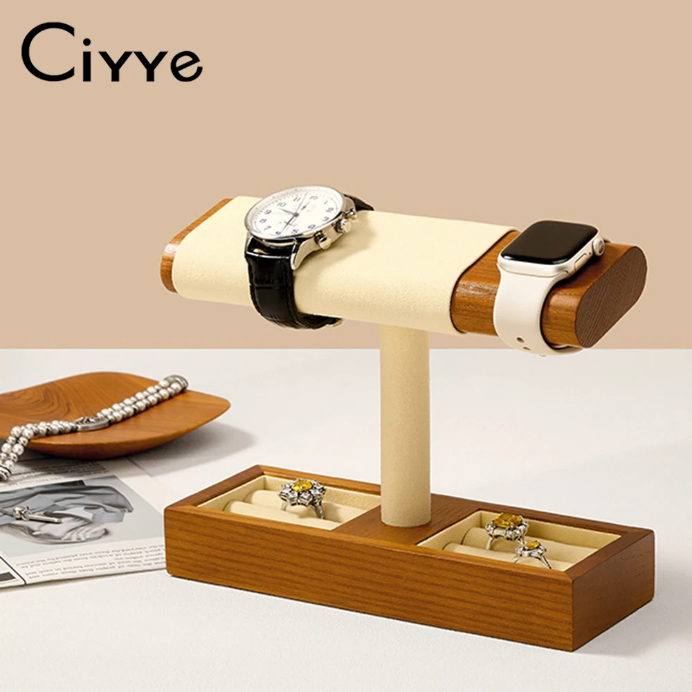 

Ciyye Wooden Watch Stand Jewelry Stand Ring Jewelry Holder Suitable For Smart Watch Series Watch Charging Stand Watch Organizer