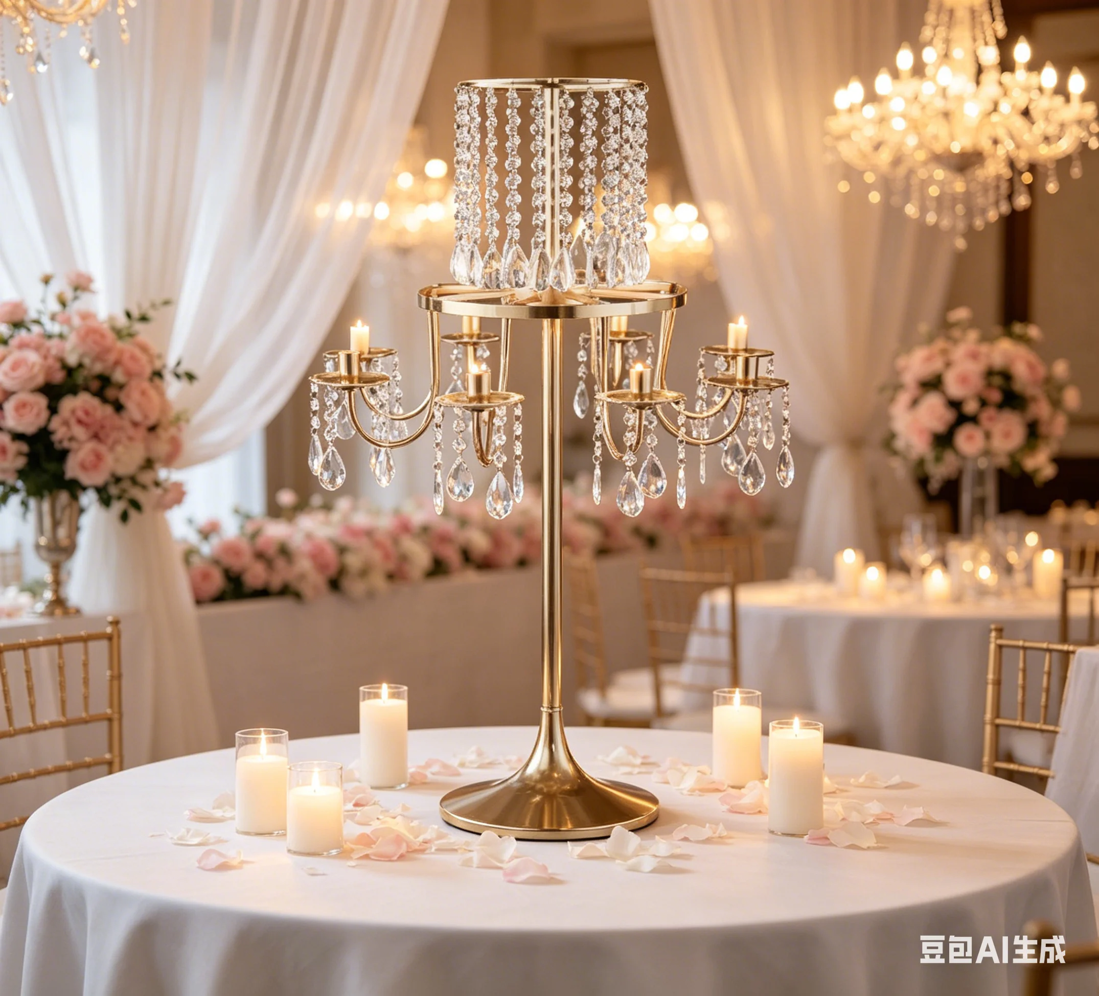 Wedding Party Supply Store Store flower ware main table wedding hall European iron shelf decoration new acrylic ornaments 4pcs