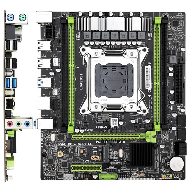 X79 Computer Motherboard LGA 2011 Pin Supports Zhiqiang E5 V2 Four-Slot DDR3 With M.2 Interface USB2.0