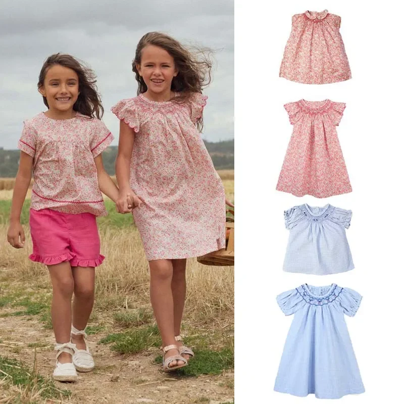 

Предпродажа (отправка в апреле) Летнее платье с цветочным принтом 2025 ME Рубашки с принтом для маленьких девочек Рубашки и платье для девочек Костюм Платье для маленьких девочек