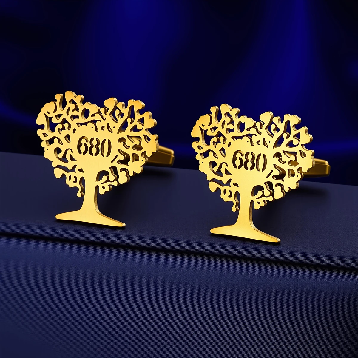 Customized Numbers Men Love Tree Cufflinks Customized Suit Shirt Stainless Steel Buttons Sports Jewelry Gifts view 2