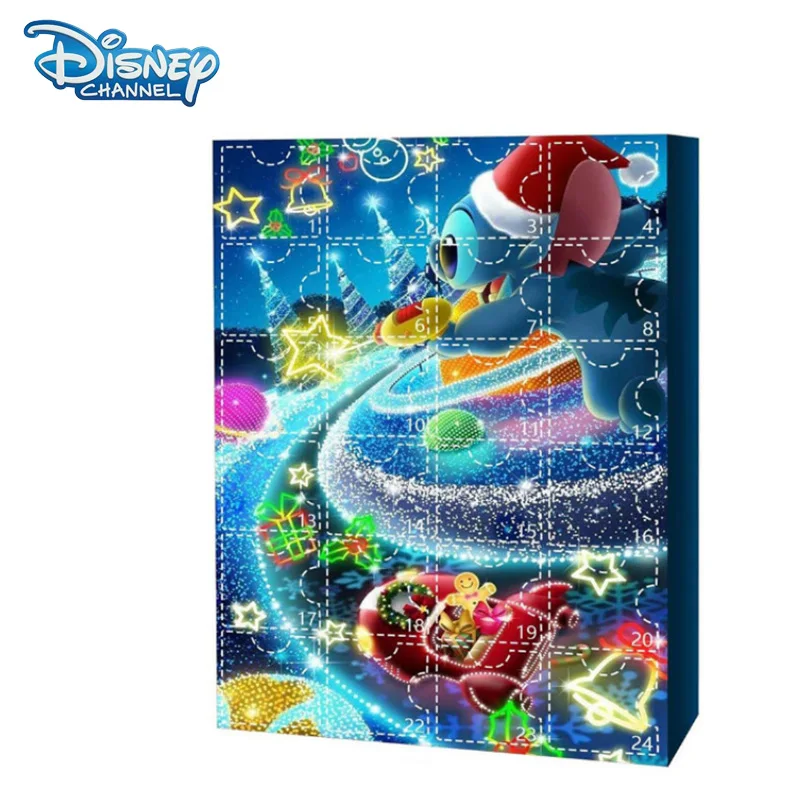 Disney-Stitch Doll Blind Box, Calendário do advento do Natal, Contagem regressiva de 24 dias, Vem Surprise Gift, Beautiful Blind Box