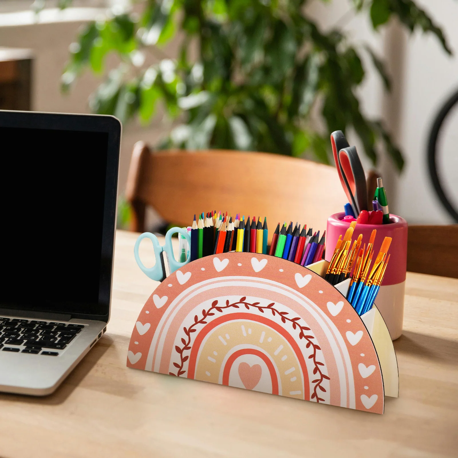 

Organiser Wooden Pen Holder Office Decor Desk Stand Cute Pencil Cup Dad Aesthetic for