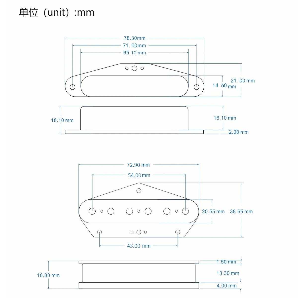 FLEOR 2pcs Alnico 5 Neck & Bridge TL Electric Guitar Pickup Single Coil Pickups Set Guitar Parts