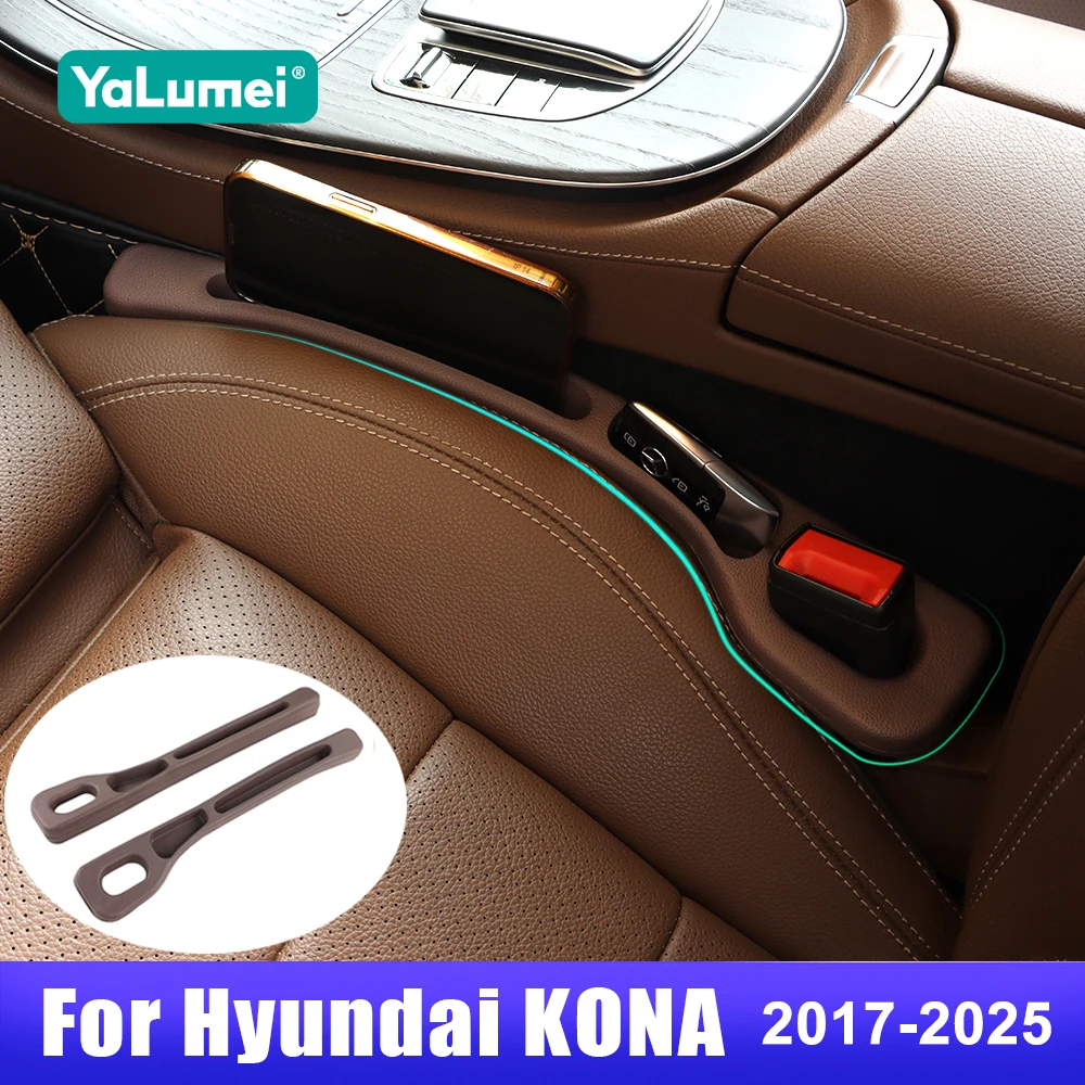 For Hyundai KONA 2017 2018 2019 2020 2021 2022 2023 2024 2025 Car Seat Gap Filler Seat Crevice Storage Box Accessories