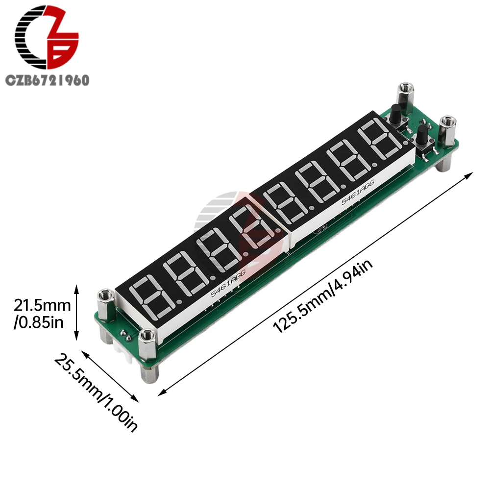 0.1Mhz to 1200Mhz RF Signal Frequency Counter LED Display Digital Cymometer Meter Test Module 8 Digits Frequency Tester Counters