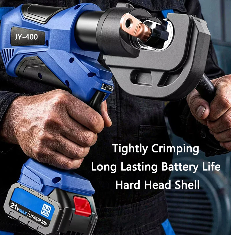 

Electric Hydraulic Pliers JY-400 Wire Terminals Cables Copper Aluminum Terminal Hydraulic Crimping Pliers 21V 5.0Ah Rechargeable