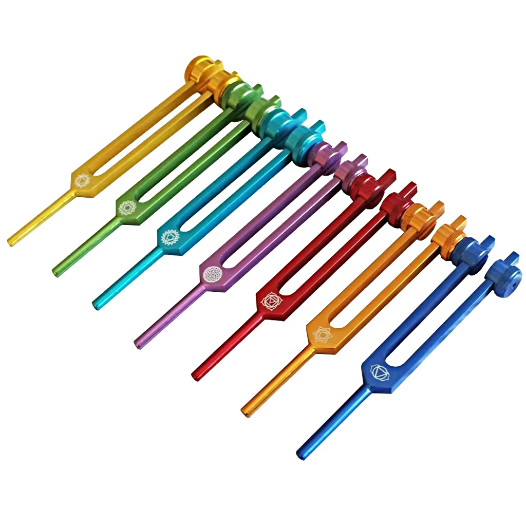 Seven Chakras Tuning Forks Set for Meditation,Energy Balance With Mallets and Bags