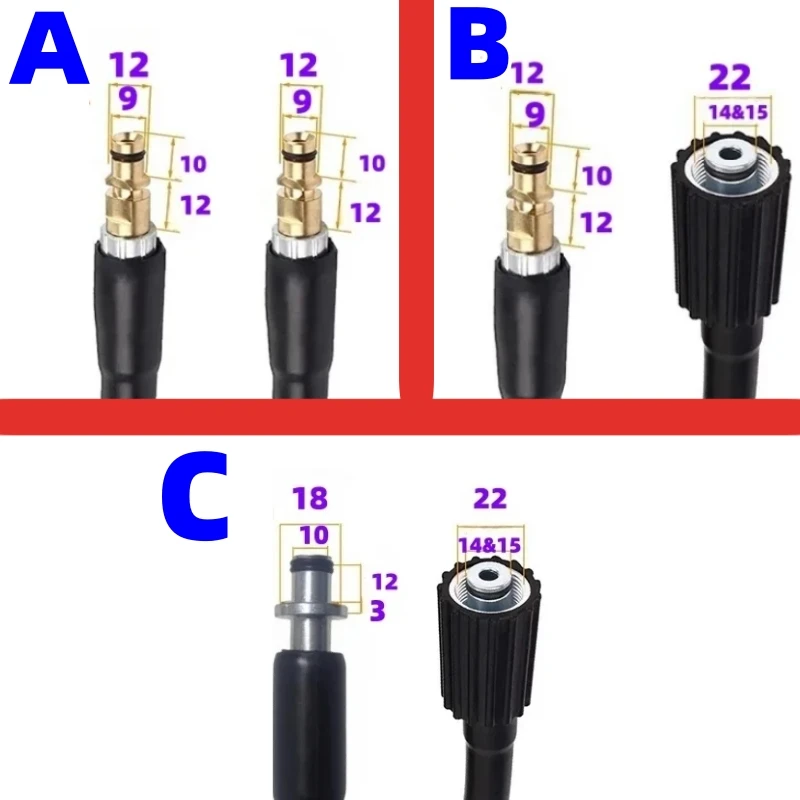 High Pressure Car Washing Machine Hose, Karcher K2K3K4K5K6K7 Series High Pressure Car Washing Machine Water Pipe Garden Cleaning
