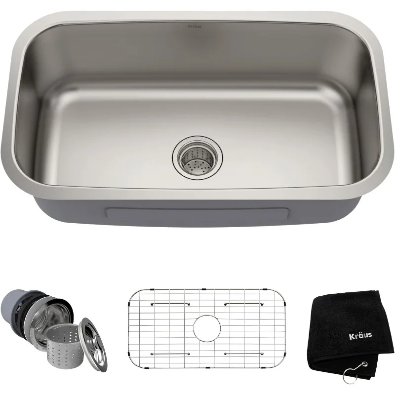 KBU14 31-1/2 inch Undermount Single Bowl 16-gauge Stainless Steel Kitchen Sink