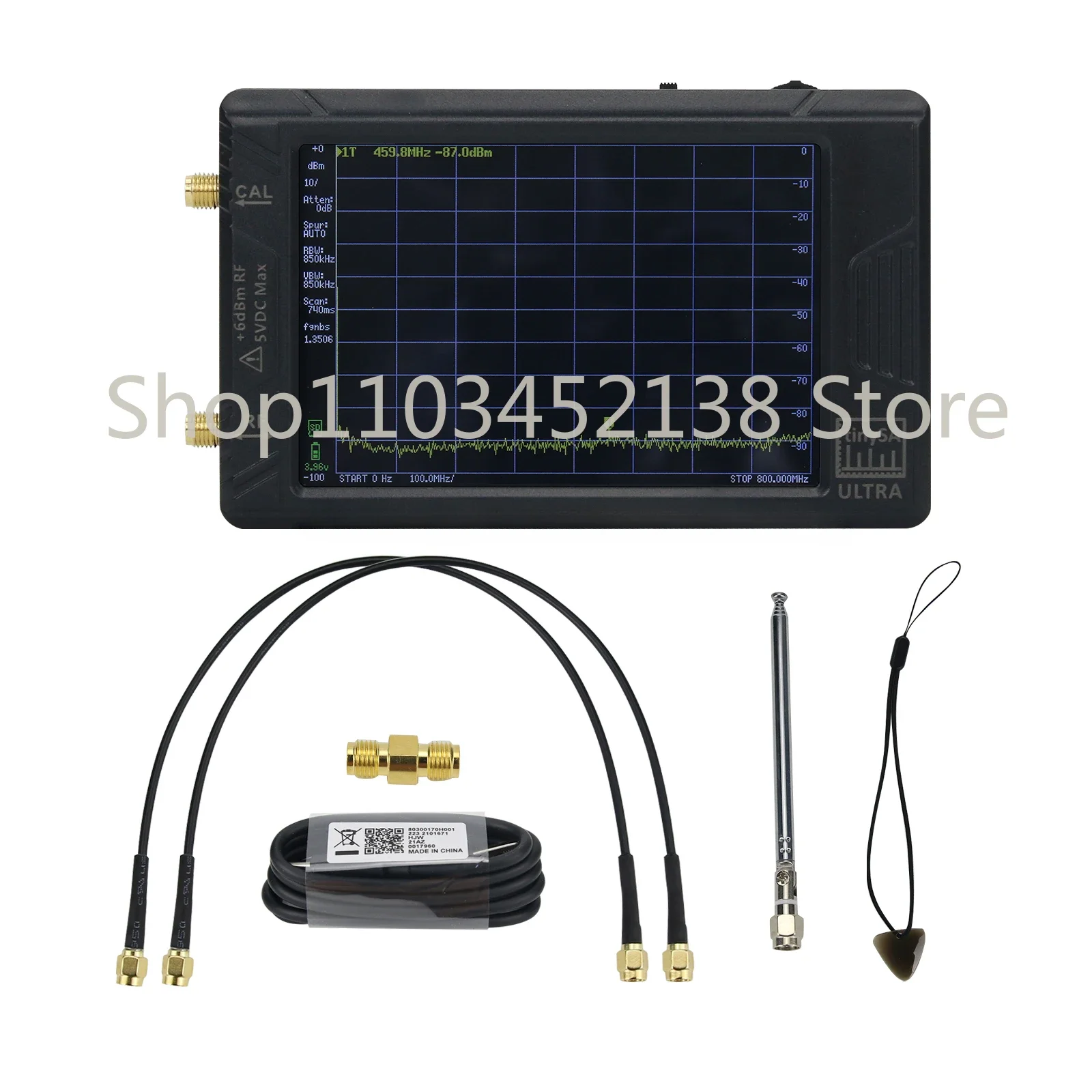 100k-5.3GHz RF Signal Generator Handheld Tiny Spectrum Analyzer with 4inch Display for TinySA