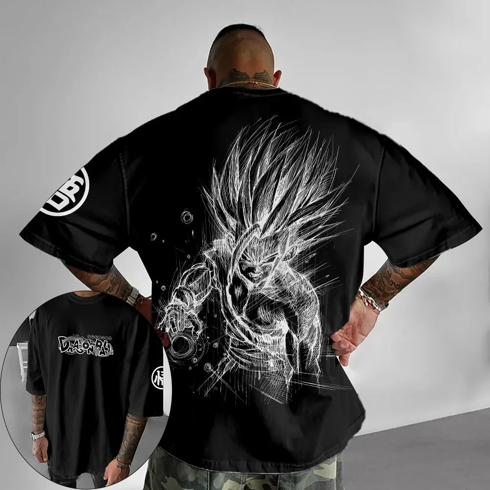 

Dragon Ball Japan Anime Men's and Women's T-shirts Son Goku Printed Cotton Boys and Girls Children Parent-child Short Sleeves