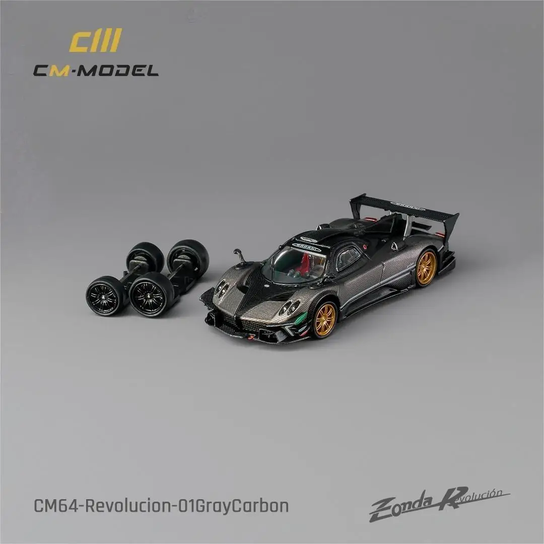 CM Model 1/64 Pagani Zonda Revolucion 01 Gray Carbon  Die-cast Alloy Car model Collection Gift