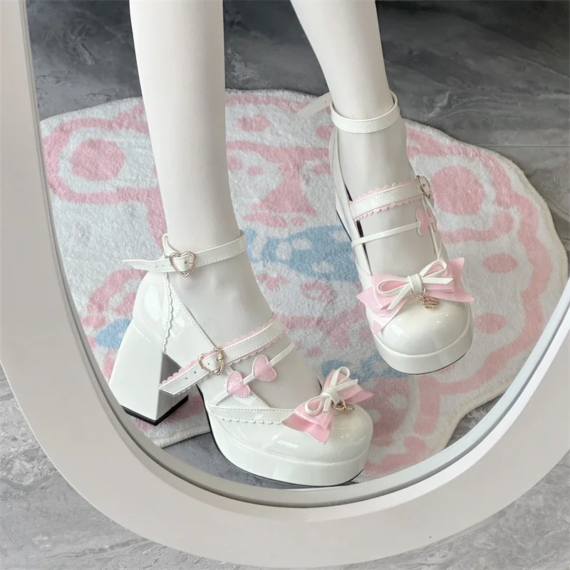 Cosplay Lolita Sweetheart Love Song High Heels Original Round Head Cute Student Elegant Women Loli Tea Party Single Shoes