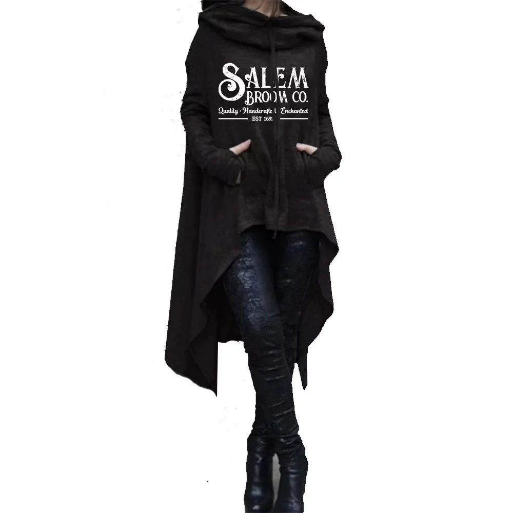 Best-Selling New Urban Casual SALEM Printed Long Halloween large Size Hoodie Ladies Casual Hoodie