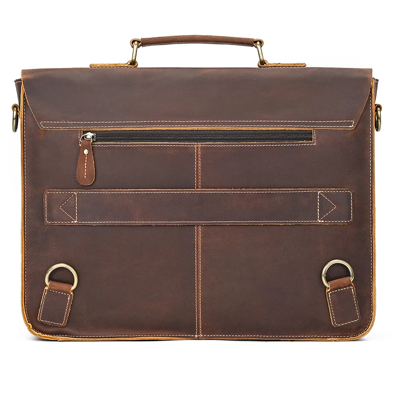 Vintage Style Men's Briefcase Backpack Leather Daypack For Men Male Travelling Bagpack Backpack Latop Bag 14" Laptop Bag 3 In 1