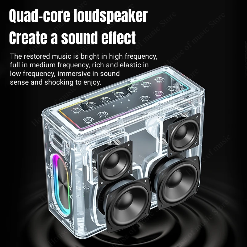 300W Peak High Power Dual Microphone Wireless Karaoke Speaker Stereo Party Portable Bluetooth Speaker with 2 Mic For KTV Outdoor