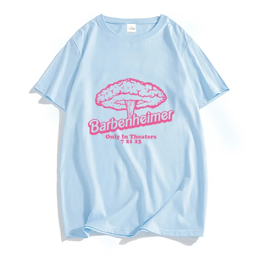 Barbenheimer Tshirt 100% Cotton T-shirts Funny Creative Graphic T Shirts Male/female Street Prevalent Clothes Summer Loose Tees