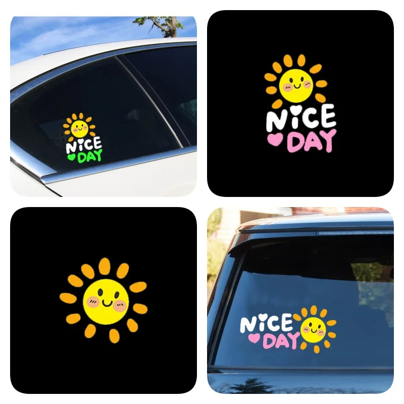 Sunflower Fun Nice Day Decorative Stickers for Cars Creative and Personalized Motorcycle Stickers Vinyl Decal Car Accessories