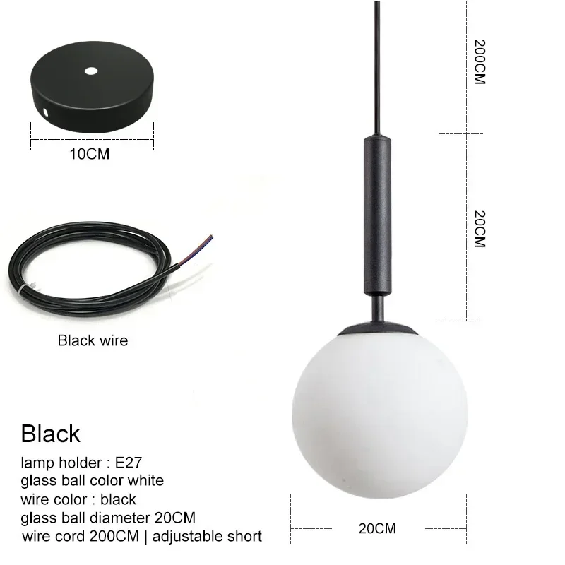 Moderne glazen hanglampen voor slaapkamer, bar, hanglampen, keukenarmaturen, eetkamer, decoratie, thuislamp, bal, lampenkap